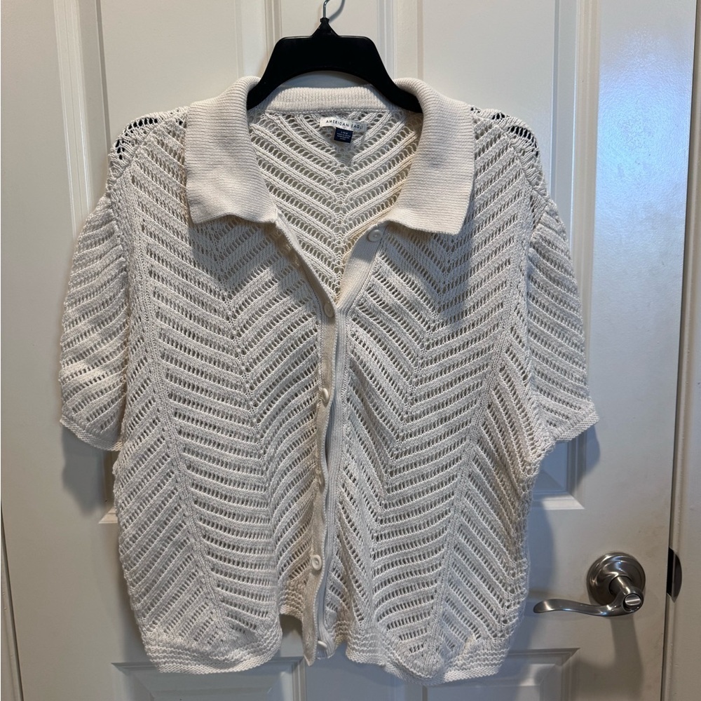 American Eagle Outfitters Cream Knit Top